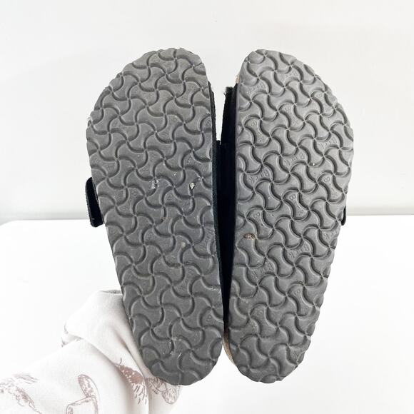 Birkenstock Kyoto Shearling Suede Leather Slide Sandals Black 43 / W M10 - Picture 9 of 9